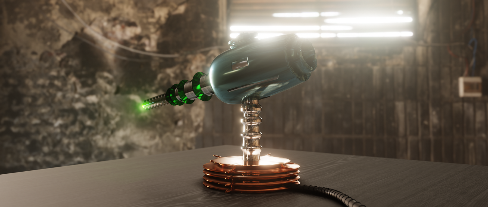 Ray Gun and Table 3D Model - 2024